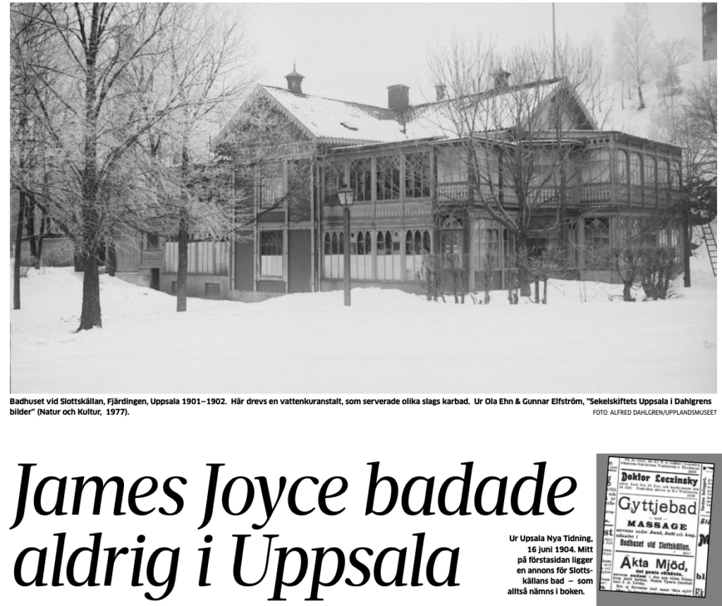 James Joyce badade aldrig i Uppsala